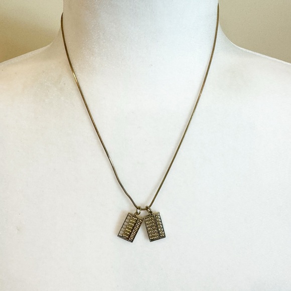 Bronze Abacus Pendant Italy 925 Necklace Vintage - Picture 2 of 13